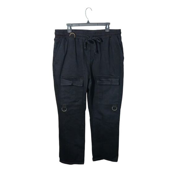Aphrodite Hot Topic Black Cargo Pants Size XL Drawstring Waist Stretch Punk Goth - Picture 1 of 7